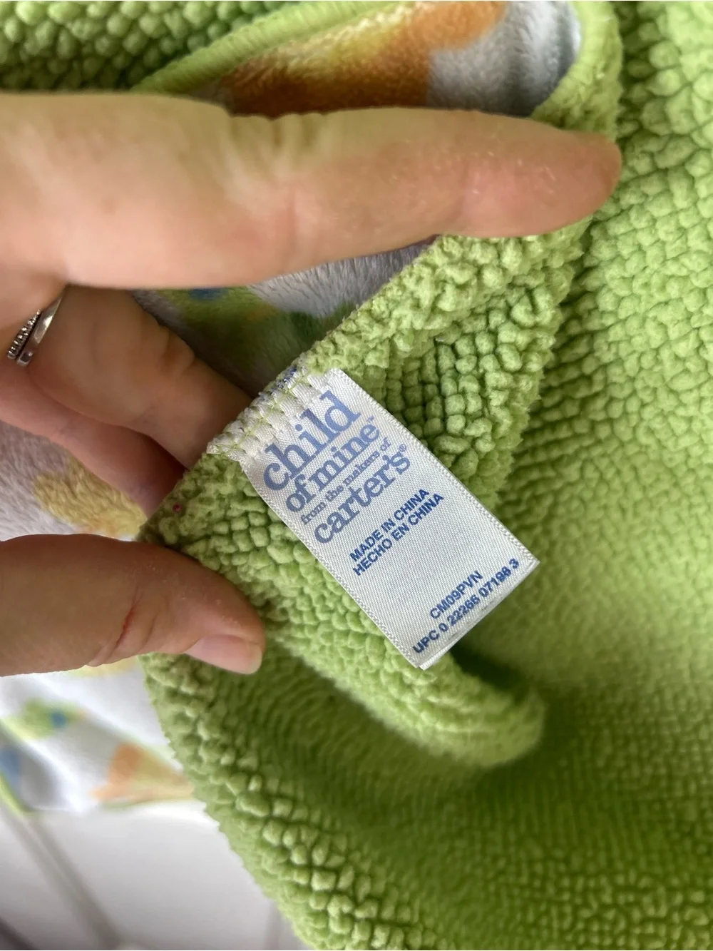 Child of Mine by Carter's Green Animals Baby Blanket Lion Elephant Monkey Frog